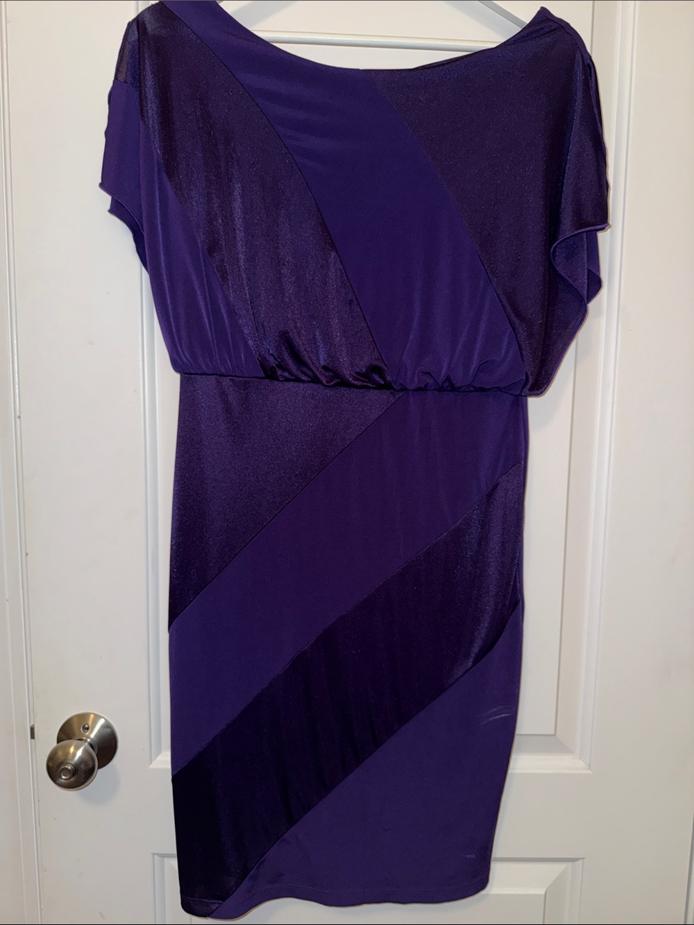 Enfocus Studio Purple Blouson Midi Dress